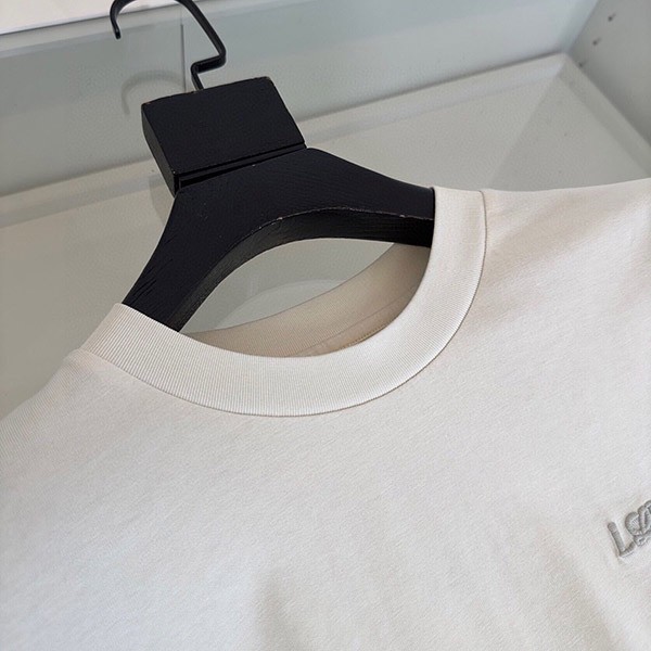 ロエベ コピー ロゴ エンブロイダリークルーネック Tシャツ 2色 lok24536